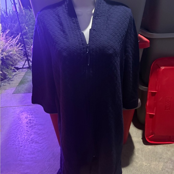 Navy Quilted Robe  mp71 - Picture 5 of 6